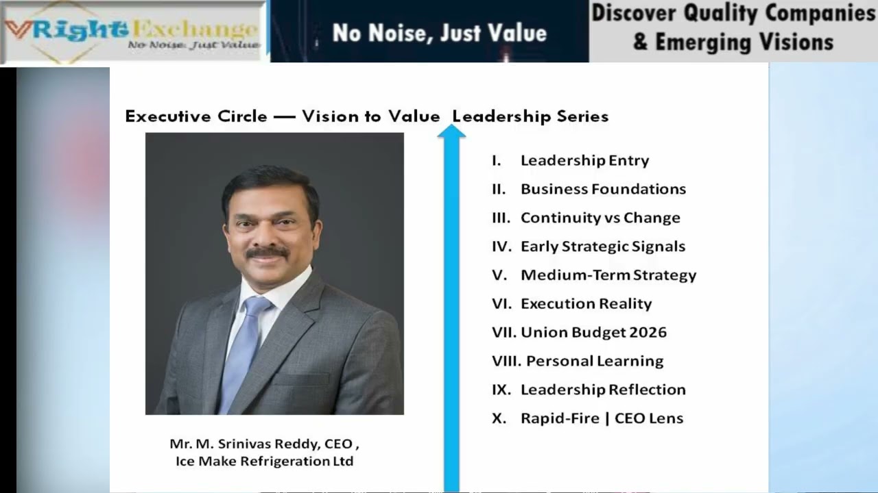 Inside IceMake: CEO M.Reddy on Growth,Strategy & Cold Chain |Budget| VRIGHT Exchange Leadership Talk