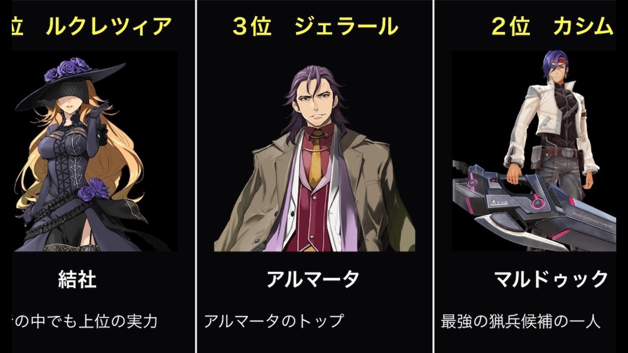 【軌跡シリーズ】黎の軌跡の主要キャラ　強さランキングPart２　２０位～１位