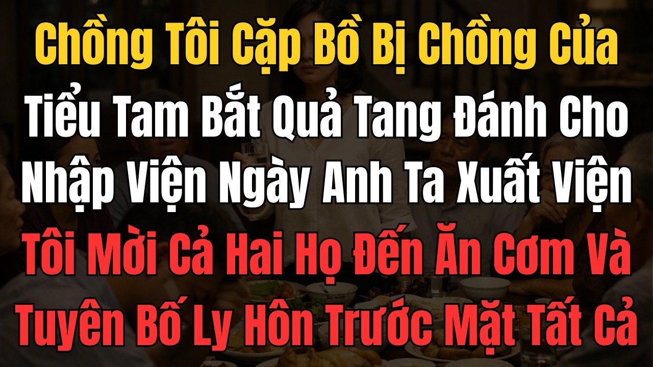 Chồng ngoại tình bị đánh nhập viện – Người vợ mở tiệc mời hai họ rồi tuyên bố ly hôn gây sốc