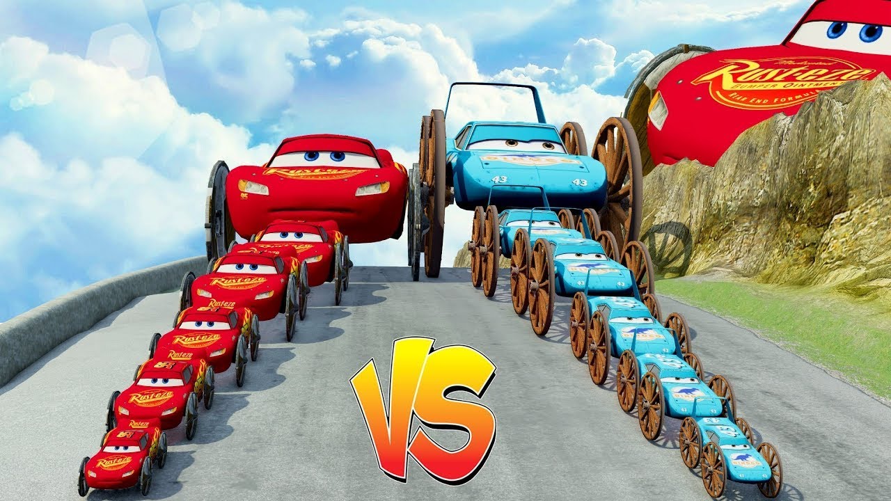 Big & Small McQueen vs Chick Hicks vs Tow Mater BeamNG.Drive #priyagaming