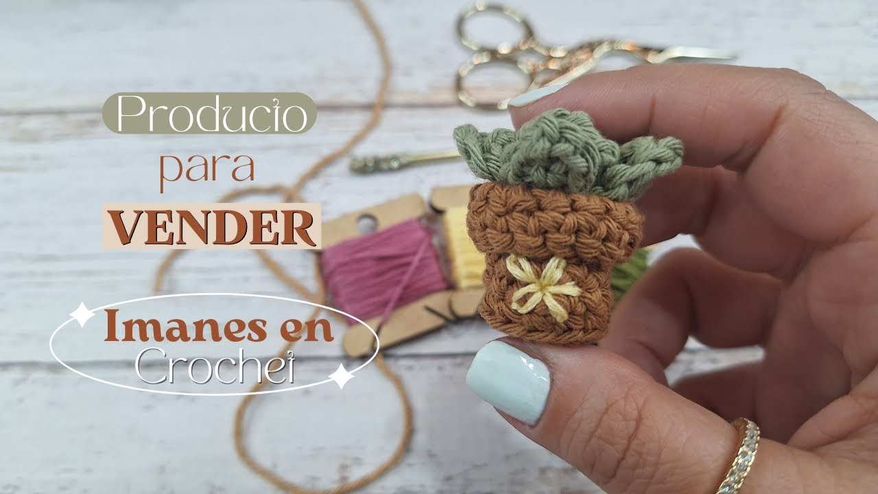 Producto para vender 🧶 / Imán en Crochet 🩷 /  Suculenta/ Tutorial paso a paso crochet 🌷/ Danyprinn