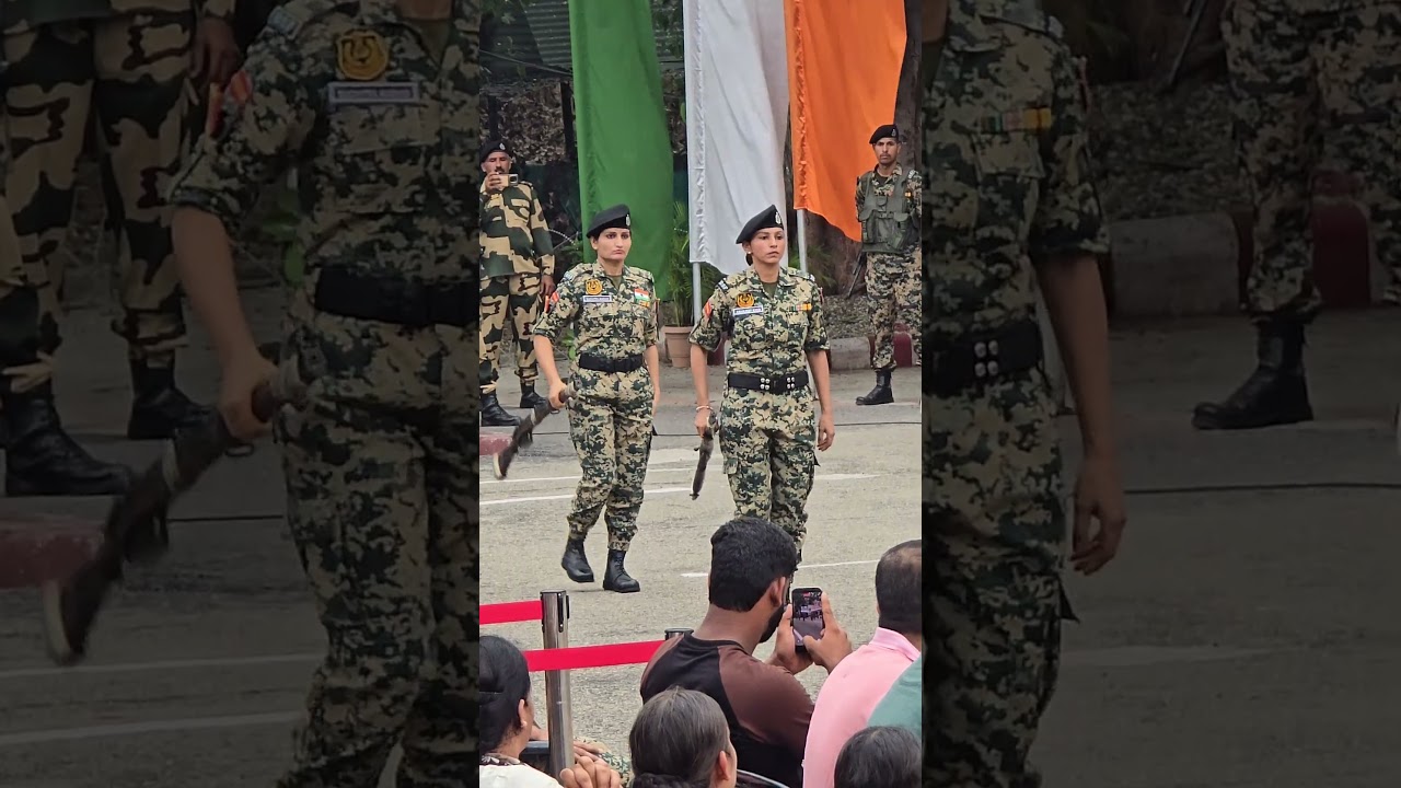 Bsf🇮🇳 lady soldier weapon⚔️ drill #bsf #army #borderbattle #viral #suchetgarh #border2 #bsfstatus