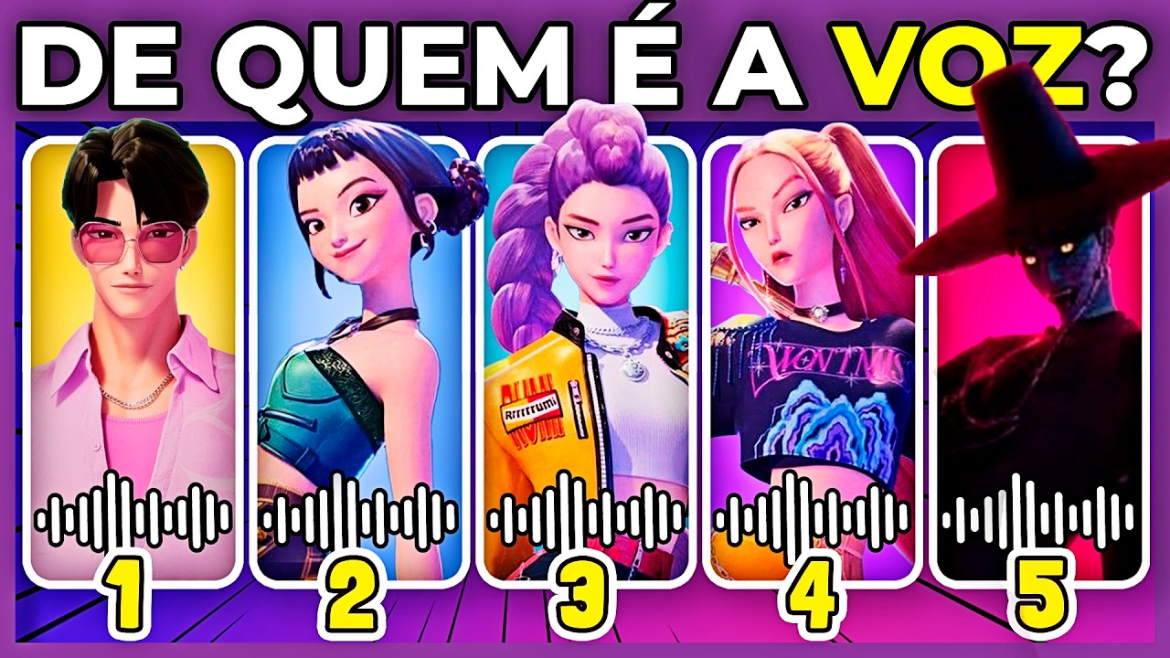 🔊 GUERREIRAS DO KPOP | Adivinhe pela voz | Como seria Rumi, Mira, Zoey, Jinu na vida real? 💽 #quiz