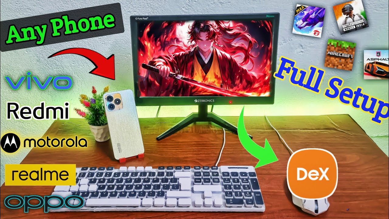 Make Dex Useing Any Phone Link With Monitor (Full Setup)  #gamingsetup #mobilesetup #samsungdex 