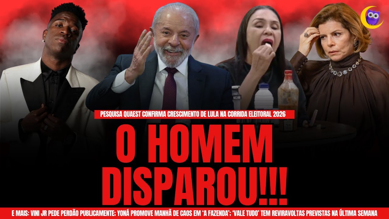 🔴 VINI JR PEDE DESCULPAS A VIRGÍNIA; QUAEST MOSTRA LULA DISPARADO; TRETA EM A FAZENDA 17