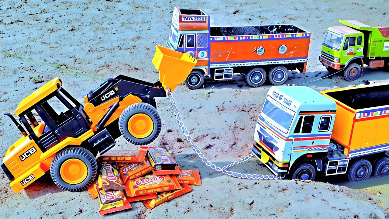 JCB Rescue Operation: Tata Truck Stuck in Sand#toysforkids 