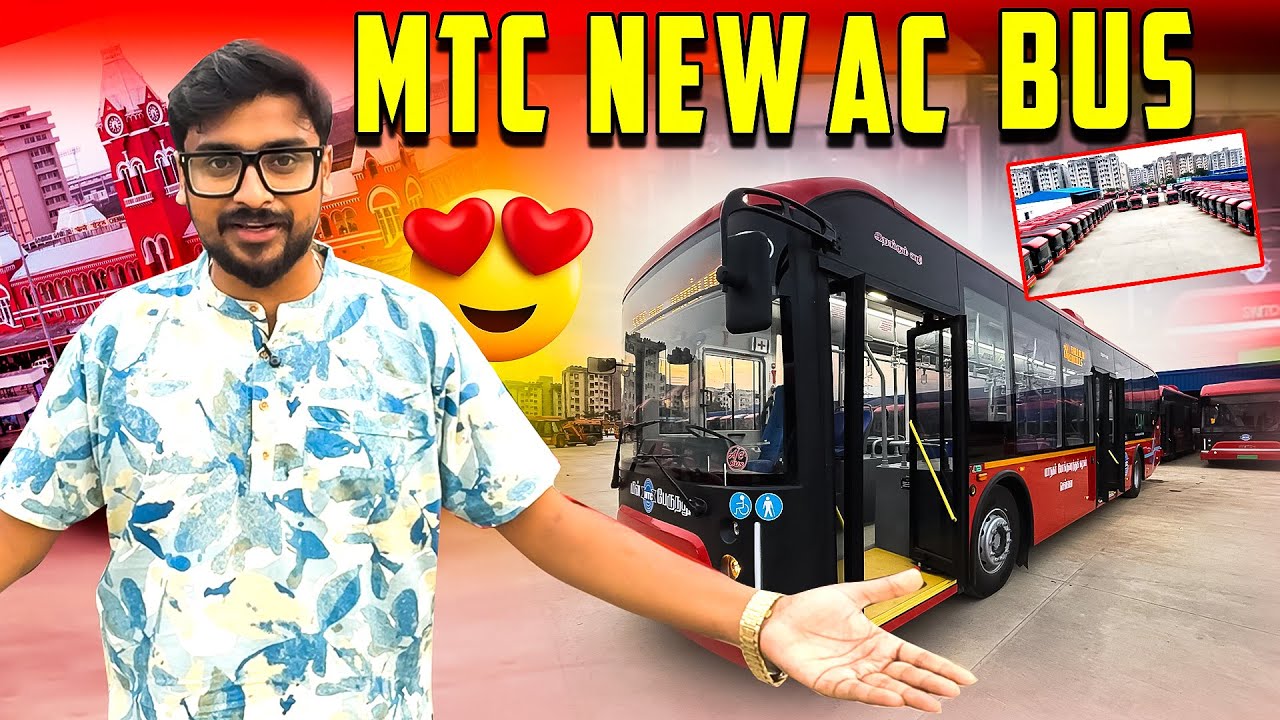 55 Brand New MTC Electric AC Bus Launched In Chennai🔥Shocking AC BUS FARE🥹 Bus Review -Tuberbasss