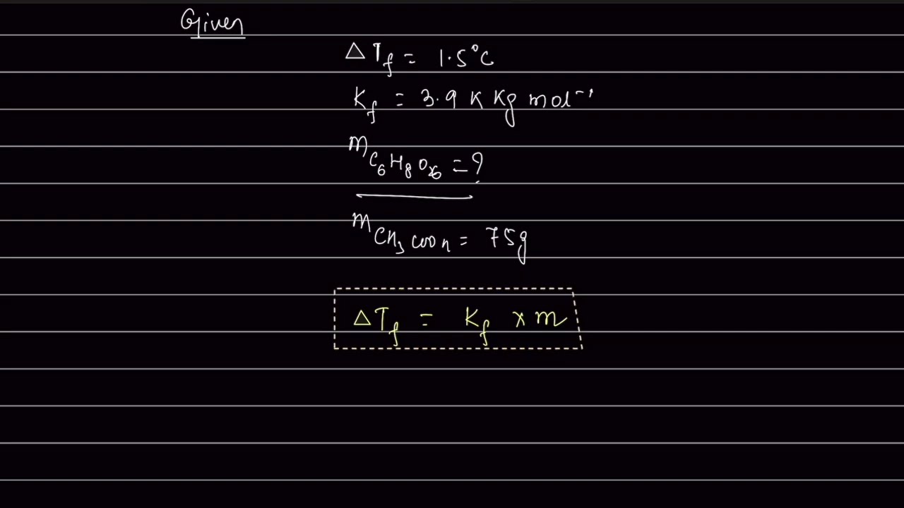 Calculate the mass of ascorbic acid (Vitamin C, C₆H₈O₆) required to be dissolved in 75 g of acetic..