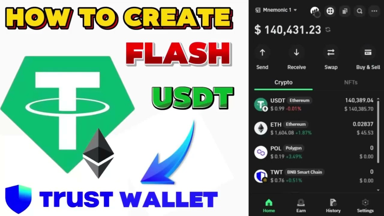 HOW TO CREATE FLASH USDT IN TRUST WALLET (2025) FAST AND EASY