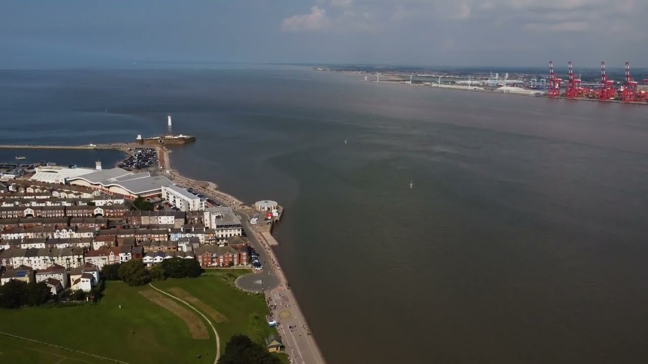 The Wirral Peninsula Coastline from the air,Music performed by myself.