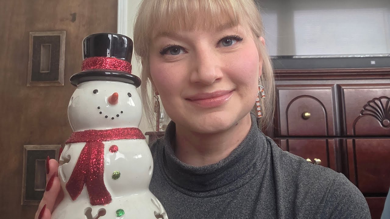 Christmas decor show and tell/ gentle tapping - lofi ASMR