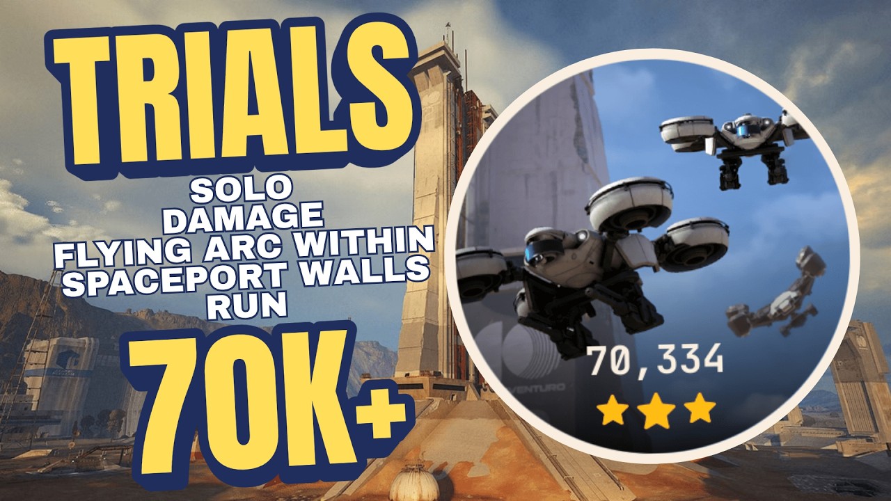 Solo Damage Flying ARC Within Spaceport Walls Trials Run 70K+ | ARC Raiders