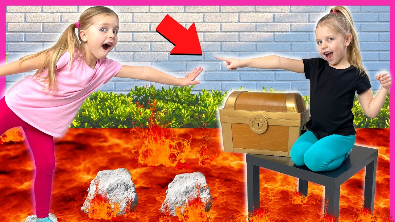 Kin Tin Gets A Giant Valentines Card From Kids Diana Show! Evil Twin! Floor Is Lava! Hide N Seek!