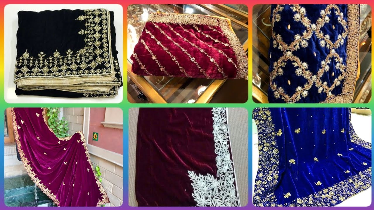 Winter Velvet Shawls || Latest Shawl designs 2024 || Winter Shawl design for ladies