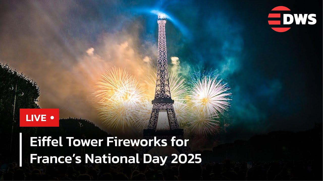 LIVE: Eiffel Tower Fireworks Light Up Paris for Bastille Day 2025 | AQ15