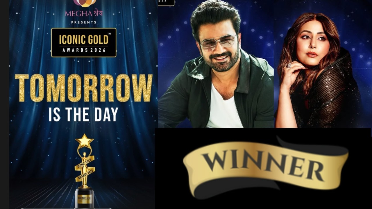 Iconic Gold Awards 2026 Best Actor & Actress Hina Khan , Harshad Chaopda , Sharad Khelkar
