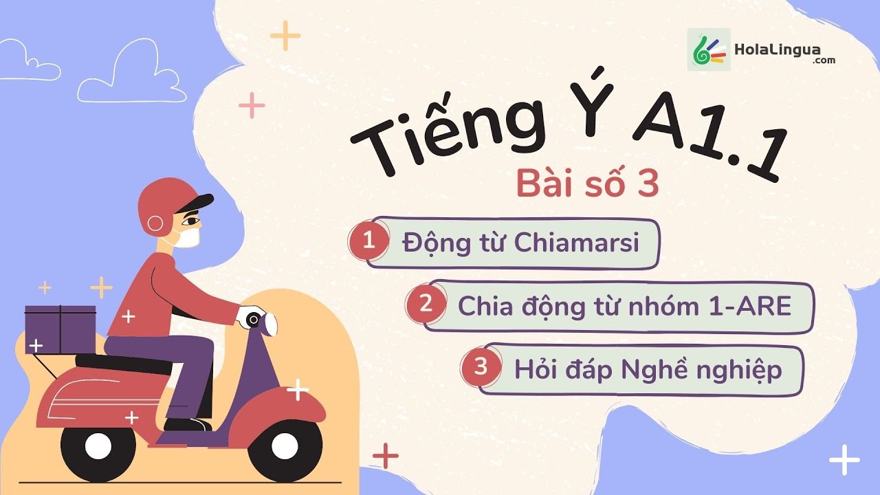 Tiếng Ý A1 - Bài 3: Quy tắc chia động từ nhóm 1-ARE / Cách chia Chiamarsi / Hỏi đáp về Nghề nghiệp