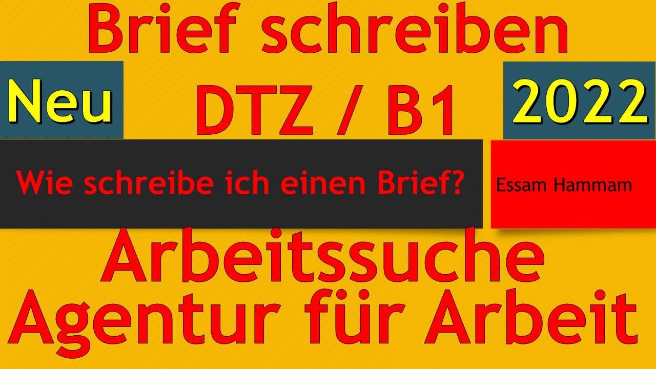 DTZ / B1 | E-Mail | Beratungstermin und Arbeitssuche bei der Bundesagentur f&uuml;r Arbeit #dtz #telc
