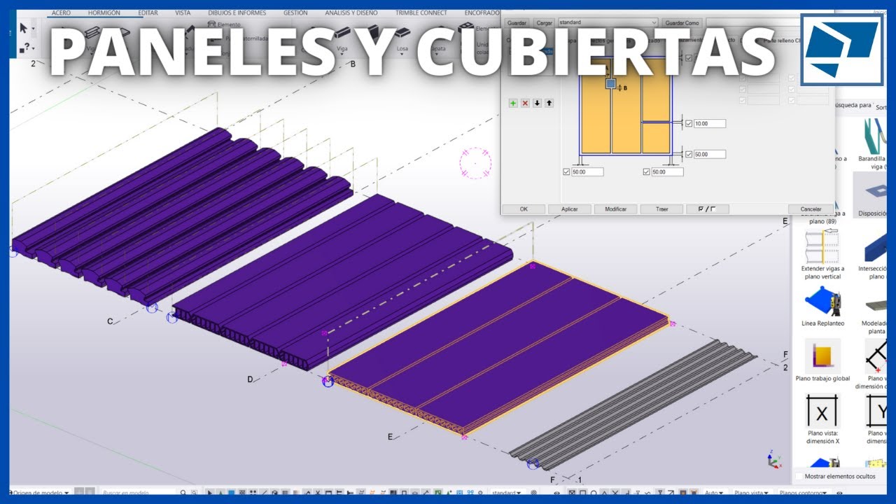 Tekla Structures 🏗 /V023. Crear de Cubiertas y Paneles