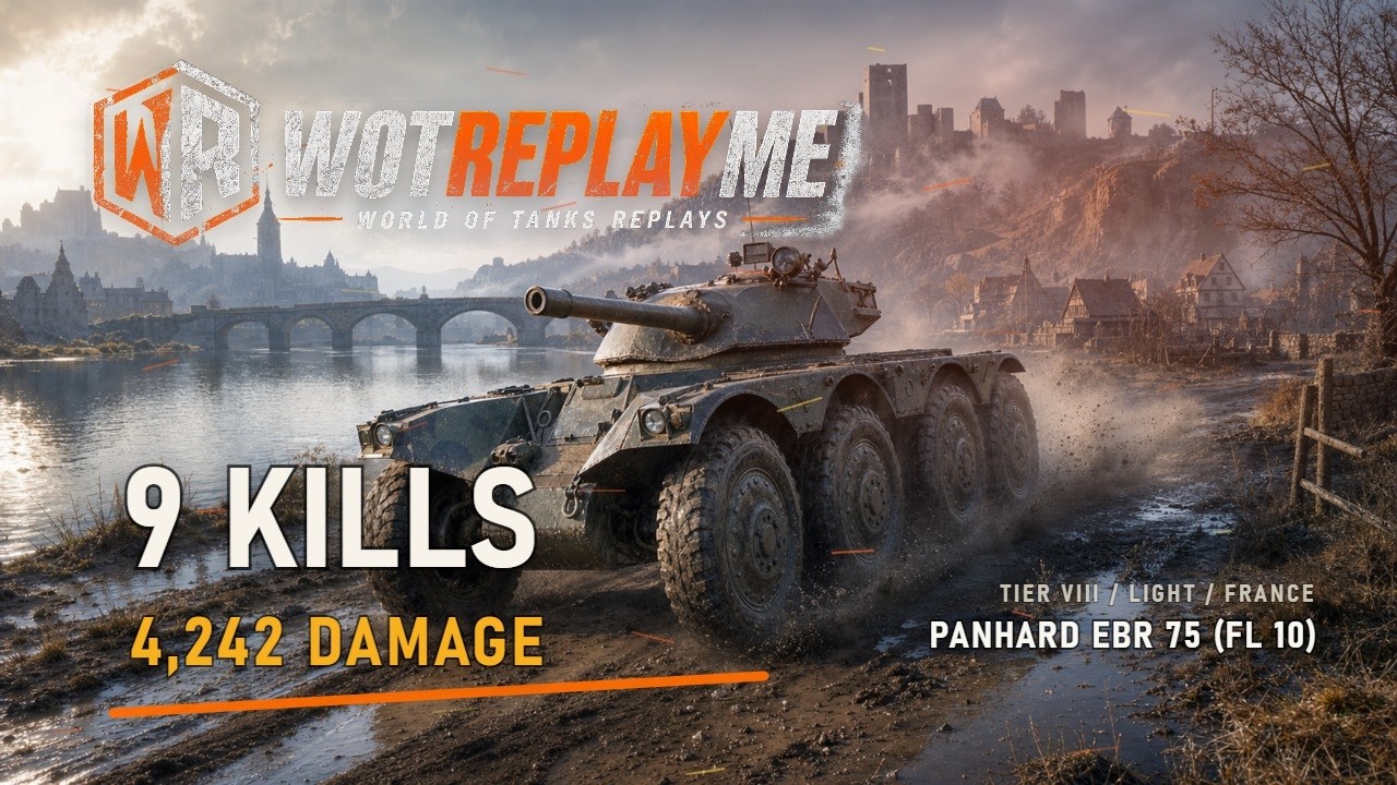 Panhard EBR 75 (FL 10) Tier VIII LT Replay | Erlenberg | 9 Kills