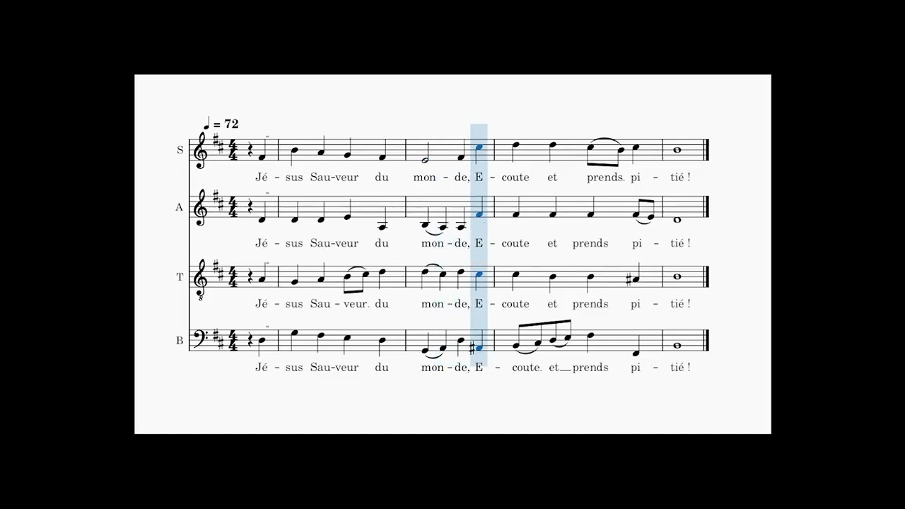 J&eacute;sus Sauveur du monde, SATB, musique de J.S. Bach