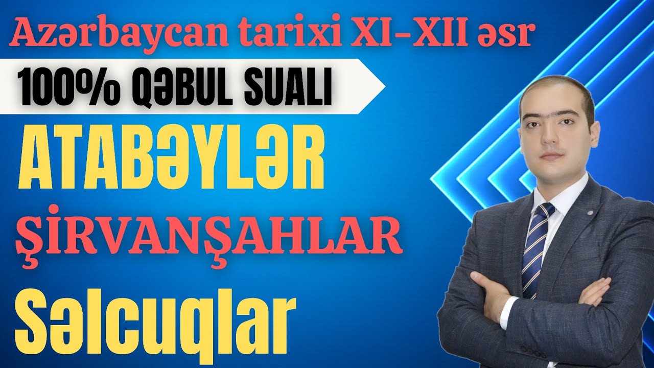 100% Qəbul Sualı- Səlcuqların Azərbaycanda hakimiyyəti, Şirvanşahlar XI-XII əsrlər Atabəylər dövləti