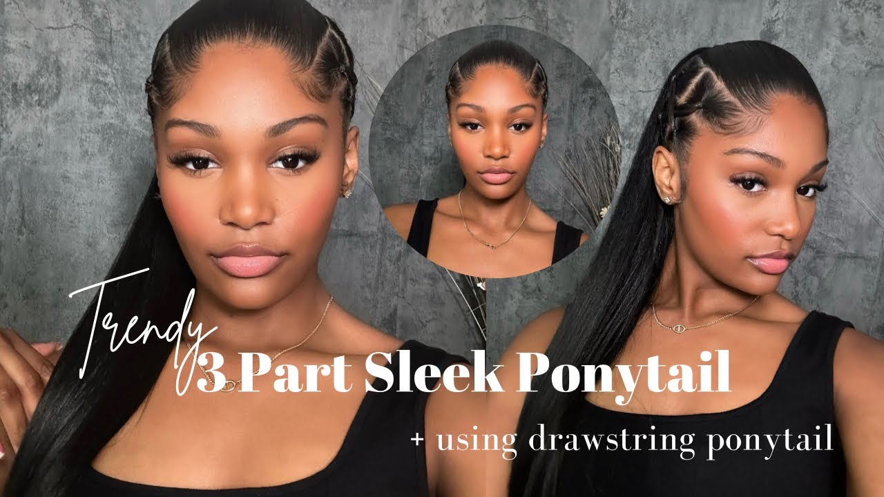 3 PART SLEEK PONYTAIL| Hair Tutorial| Rubberband Crisscross|Products |Ft Shake n Go Ponytail