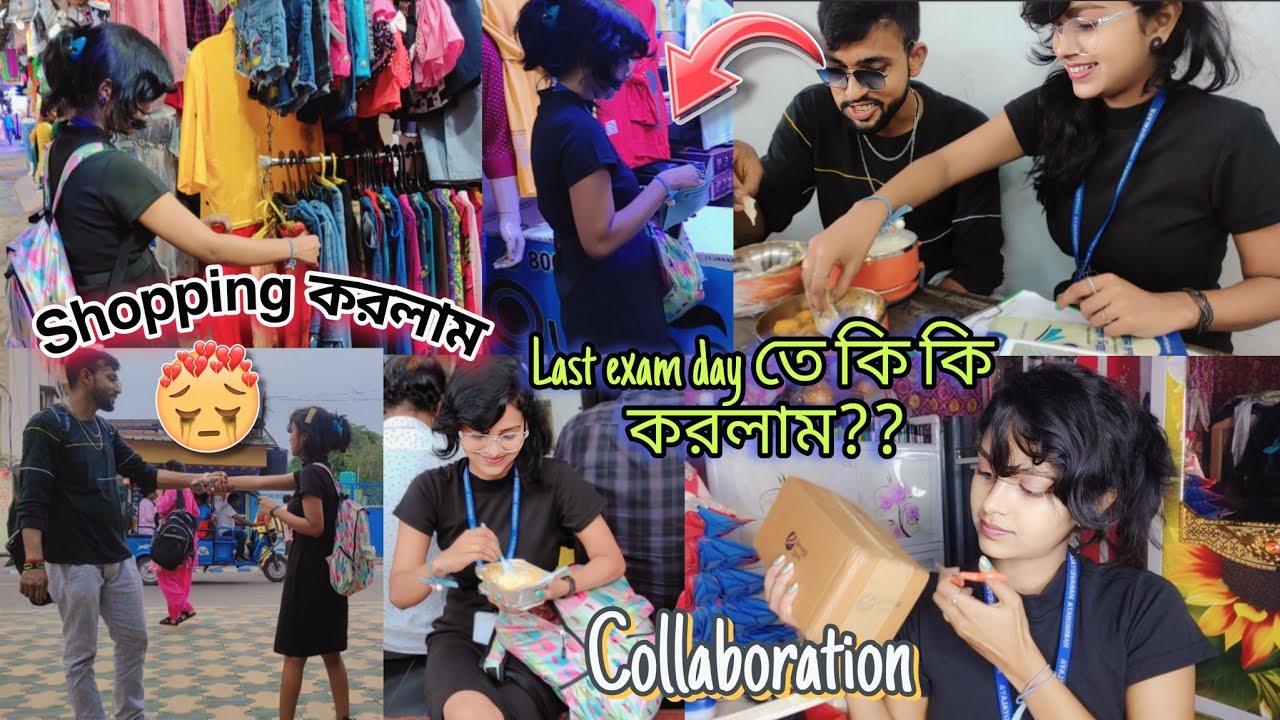 Last exam day Vlog ♥️ || Kanchrapara Durga Puja collection ||. Shopping vlog 🛍️ || Sumi Roy