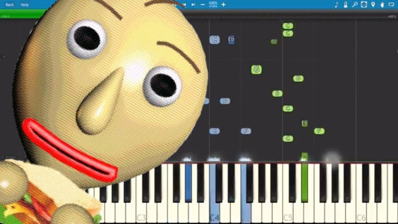 Basics In Behaviour - Piano Tutorial / Cover - Baldi's Basics - The Living Tombstone