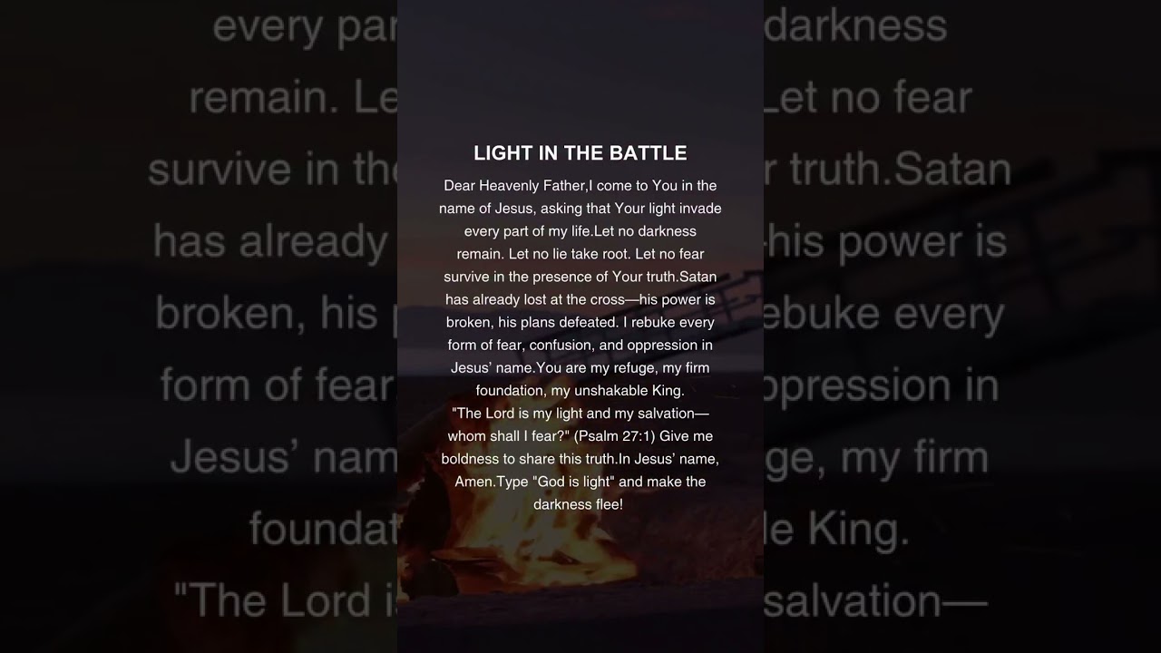 Light in the battle! #godslight #prayer #godislove #jesuslovesyou