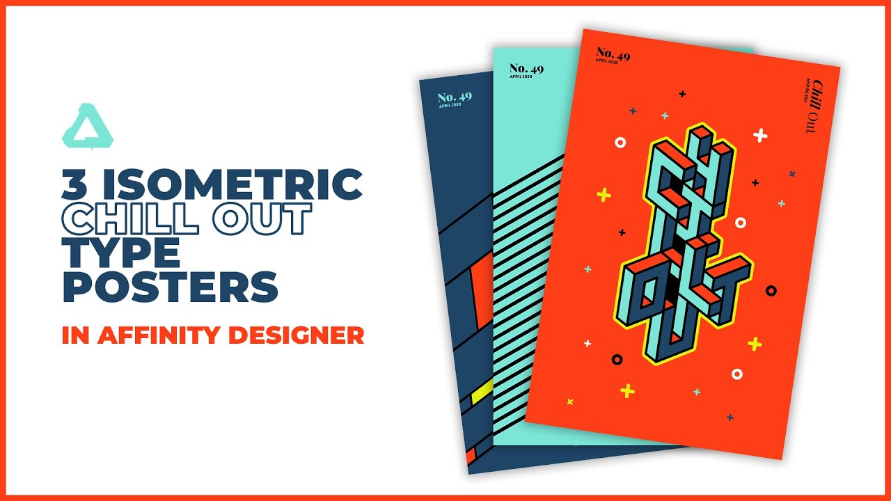 Designing Isometric Type Posters in Affinity Designer (3 Designs) | Speed Art