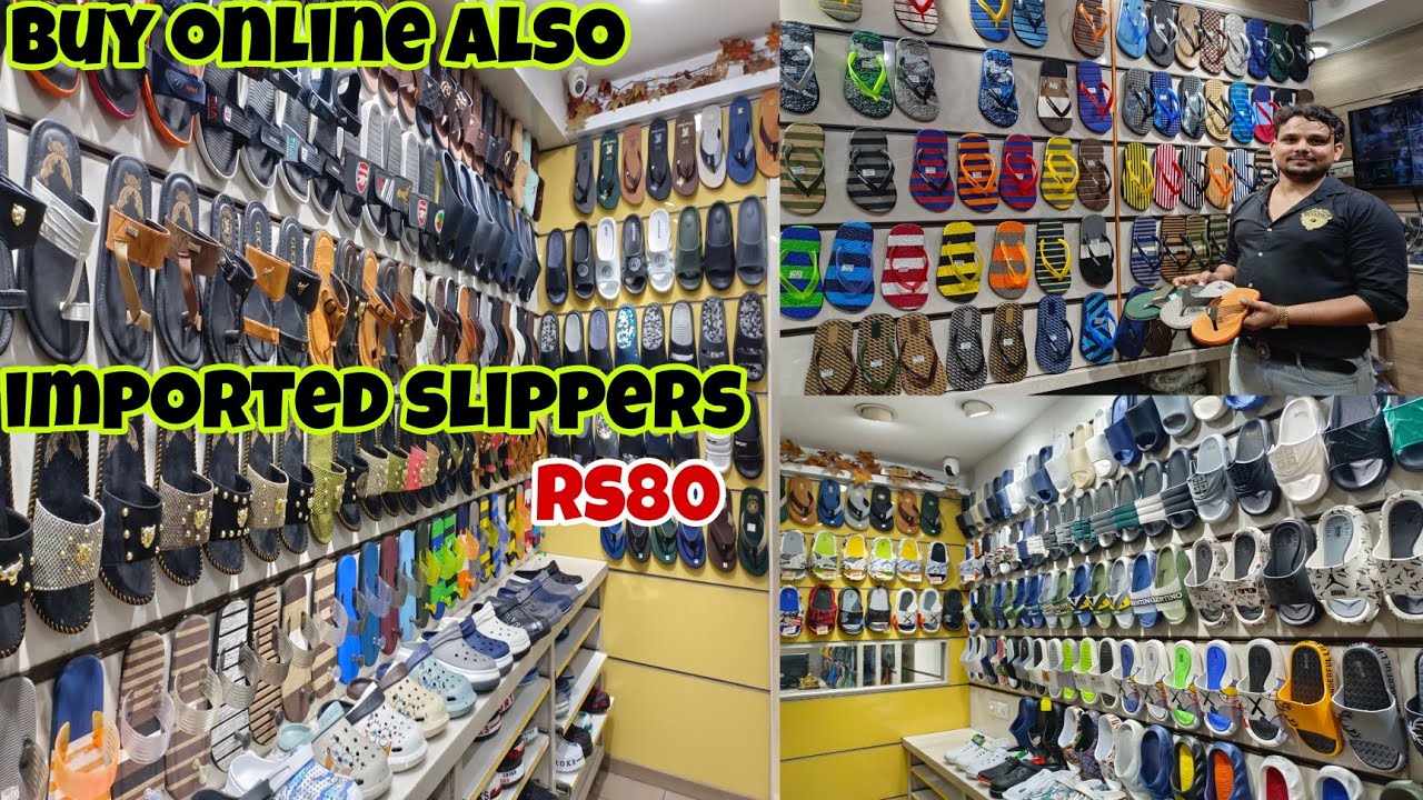 Imported Slippers Rs80💥Wholesale Market In Delhi | Karol Bagh Slipper & Shoes Market#buyonlinealso