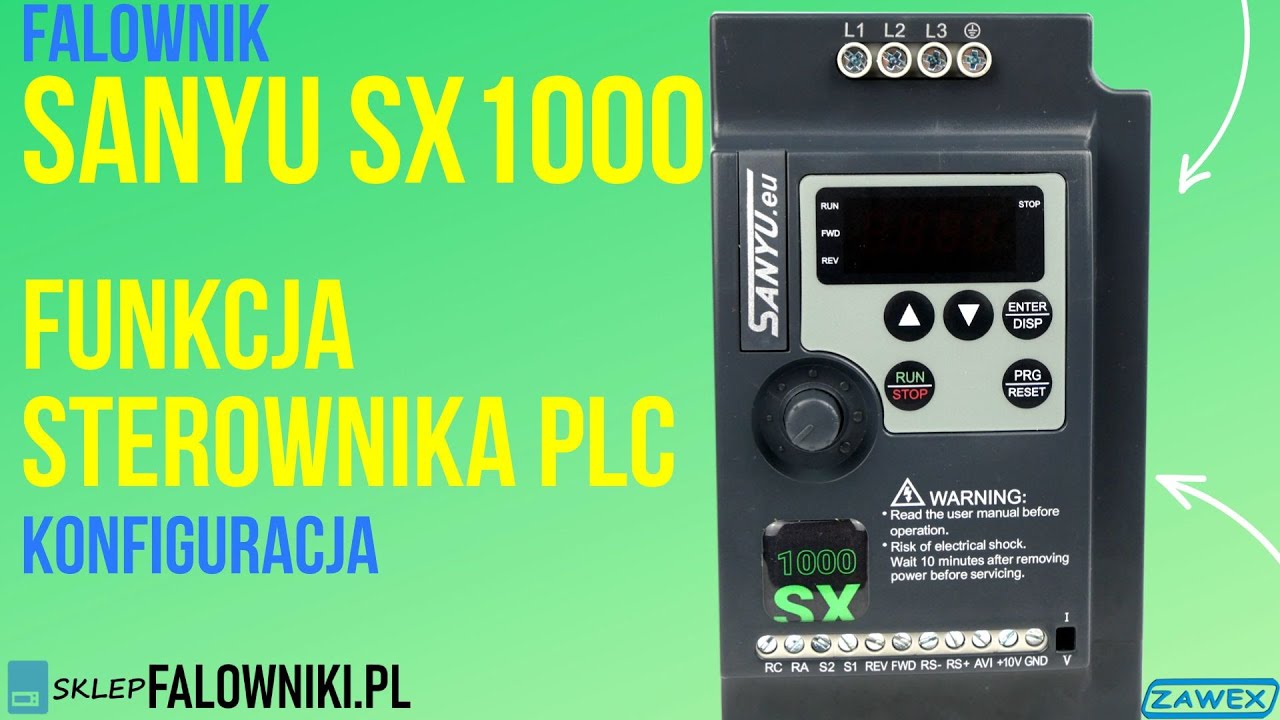 Falownik Sanyu SX1000 – funkcja sterownika PLC – konfiguracja – sklepfalowniki.pl