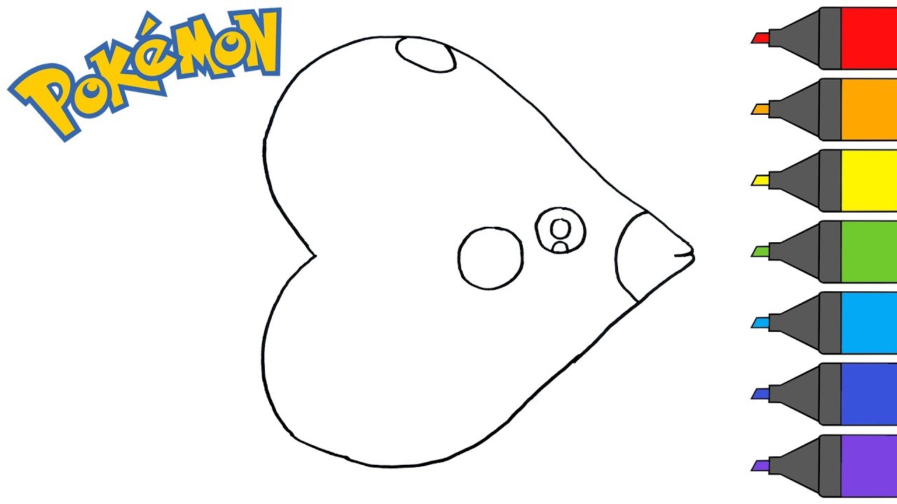 Pokemon Luvdisc | How to Draw | Pokemon Coloring Book | ARTSY KIDS