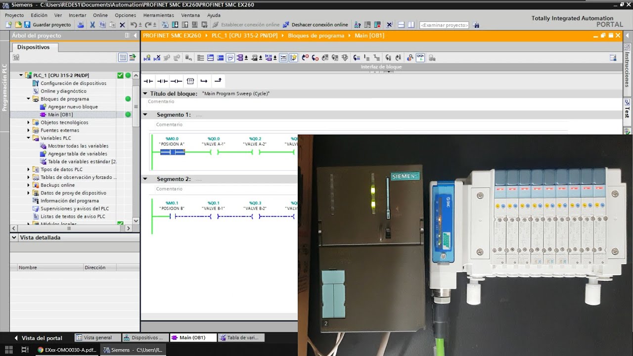 TIA PORTAL V16 :  SMC EX260-SPN PROFINET PLC S7-300