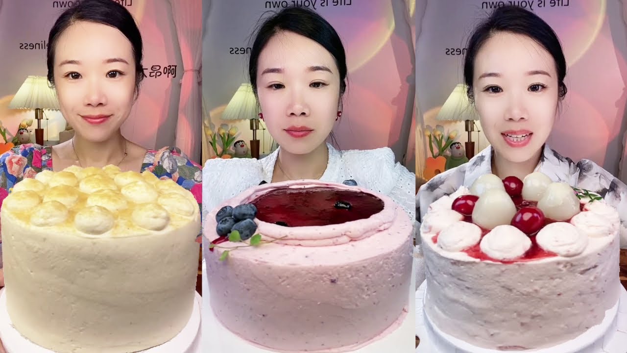 ASMR🍰Eat Fruit Cream Cake🍰 (soft and waxy sound) 크림 케ց 먹방 MUKBANG Satisfaction