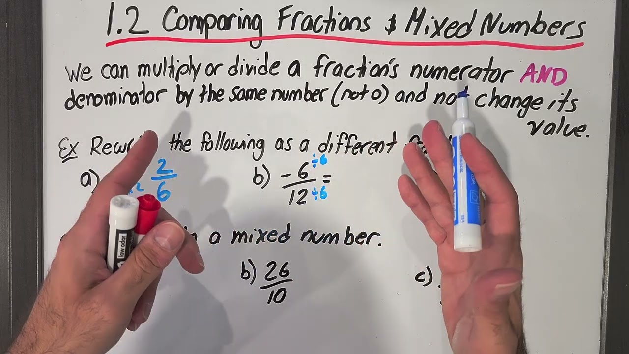 1.2 Comparing Fractions & Mixed Numbers (Grade 9 Destreamed, MTH1W1)