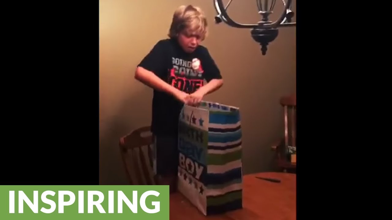Tearful kid literally speechless for PS4 birthday gift