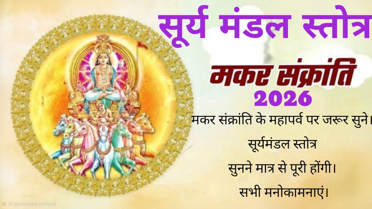 सूर्य मंडल स्तोत्र मकर संक्रांति2026मकर संक्रांति के महापर्व पर जरूर सुने पूरी होंगी सभी मनोकामनाएं