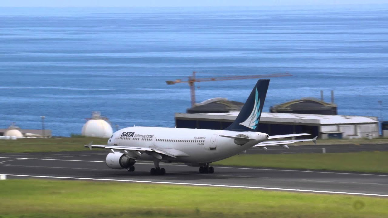 Airbus 310 taking off from Azores, SATA Airlines