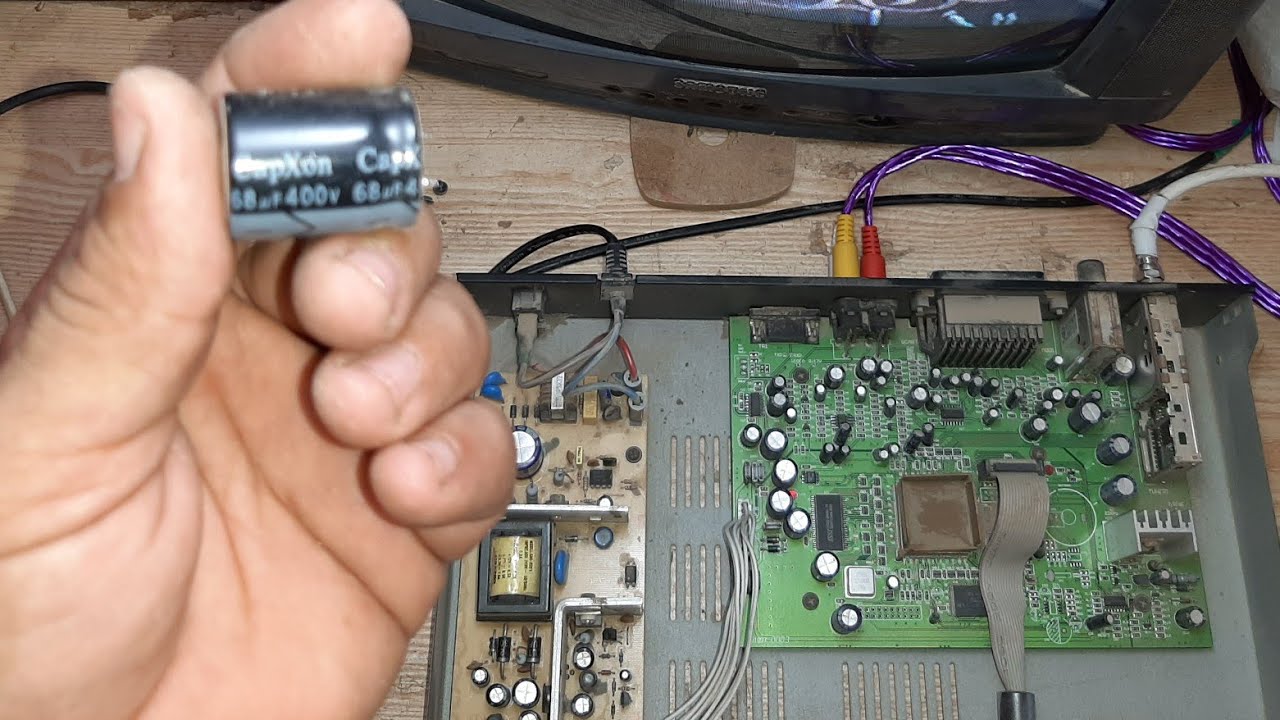اصلاح عطل تقطيع اشاره فى ريسيفر ستارسات بسبب مكثف الباور