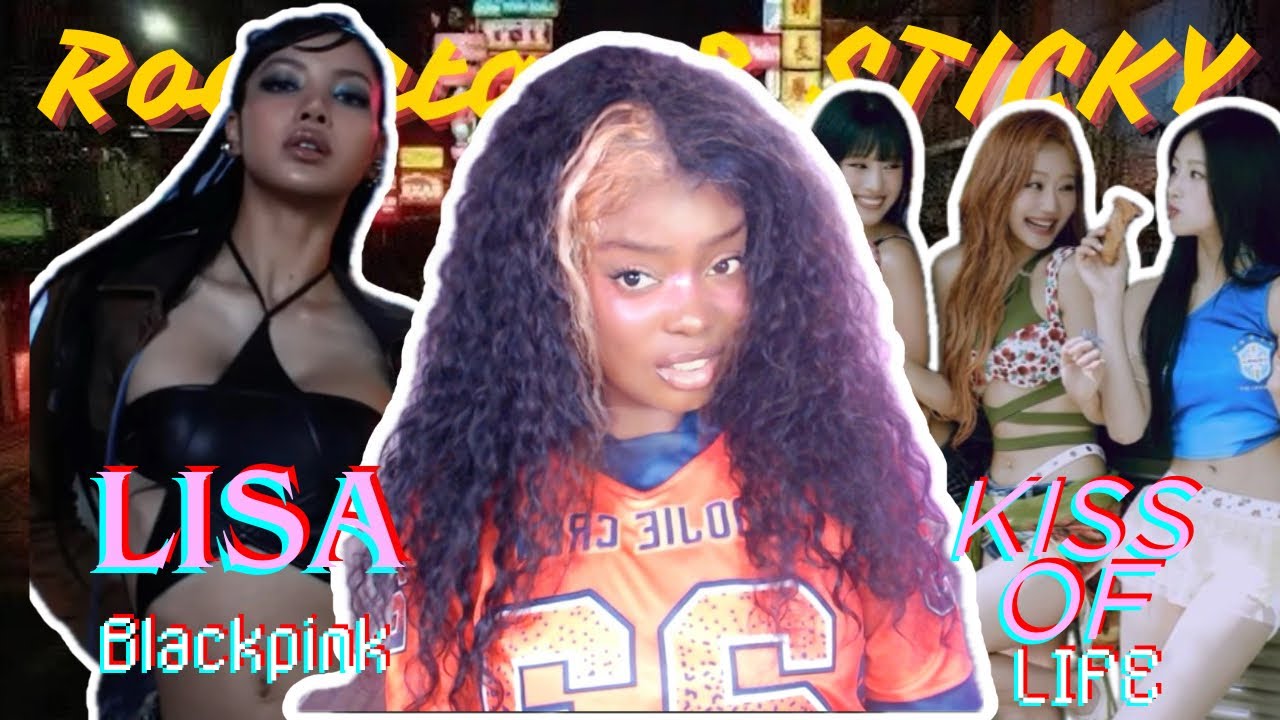 KPOP NOOB FIRST TIME REACTING TO BLACKPINK LISA 'ROCKSTAR' AND KISS OF LIFE 'STICKY'