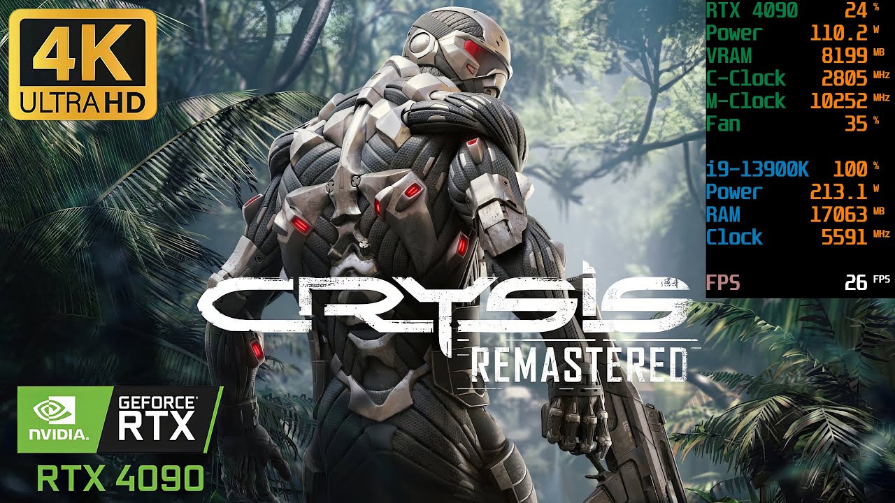 Crysis Remastered | 4K Gameplay benchmark | Max Setting (RTX On) | RTX 4090 and i9-13900k