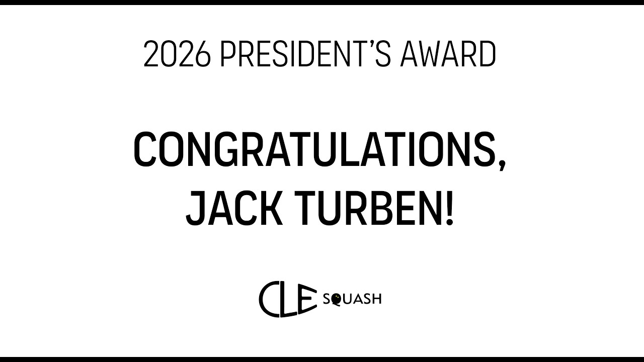 Greater Cleveland Squash 2026 Presidents Award - Jack Turben