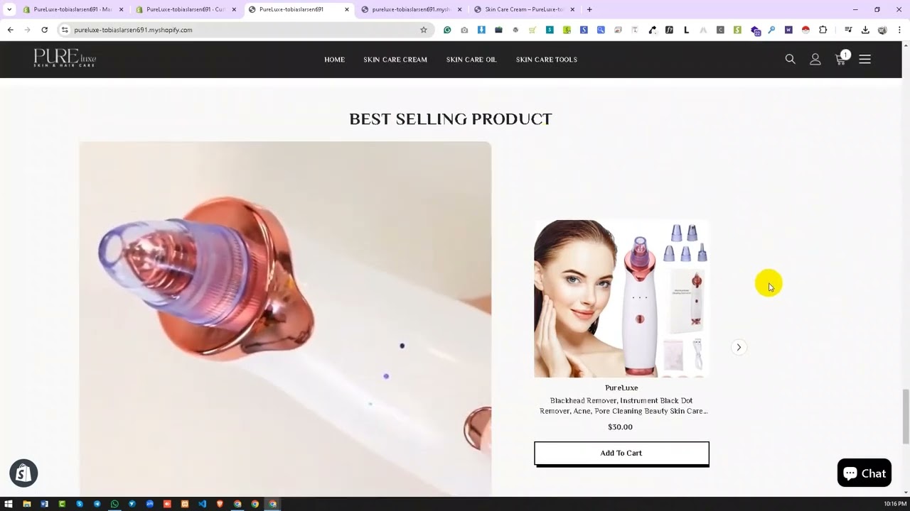pureluxe | Shopify Website overview
