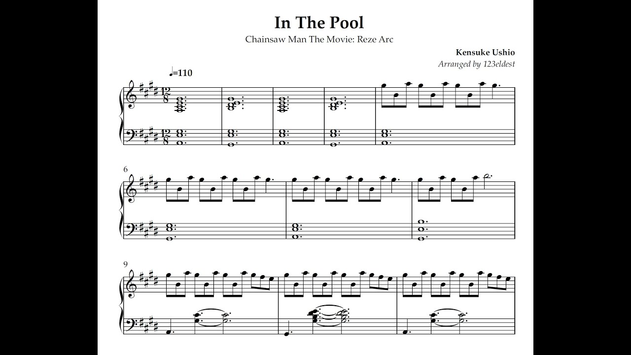 Chainsaw Man The Movie: Reze Arc - In The Pool - Piano Arrangement