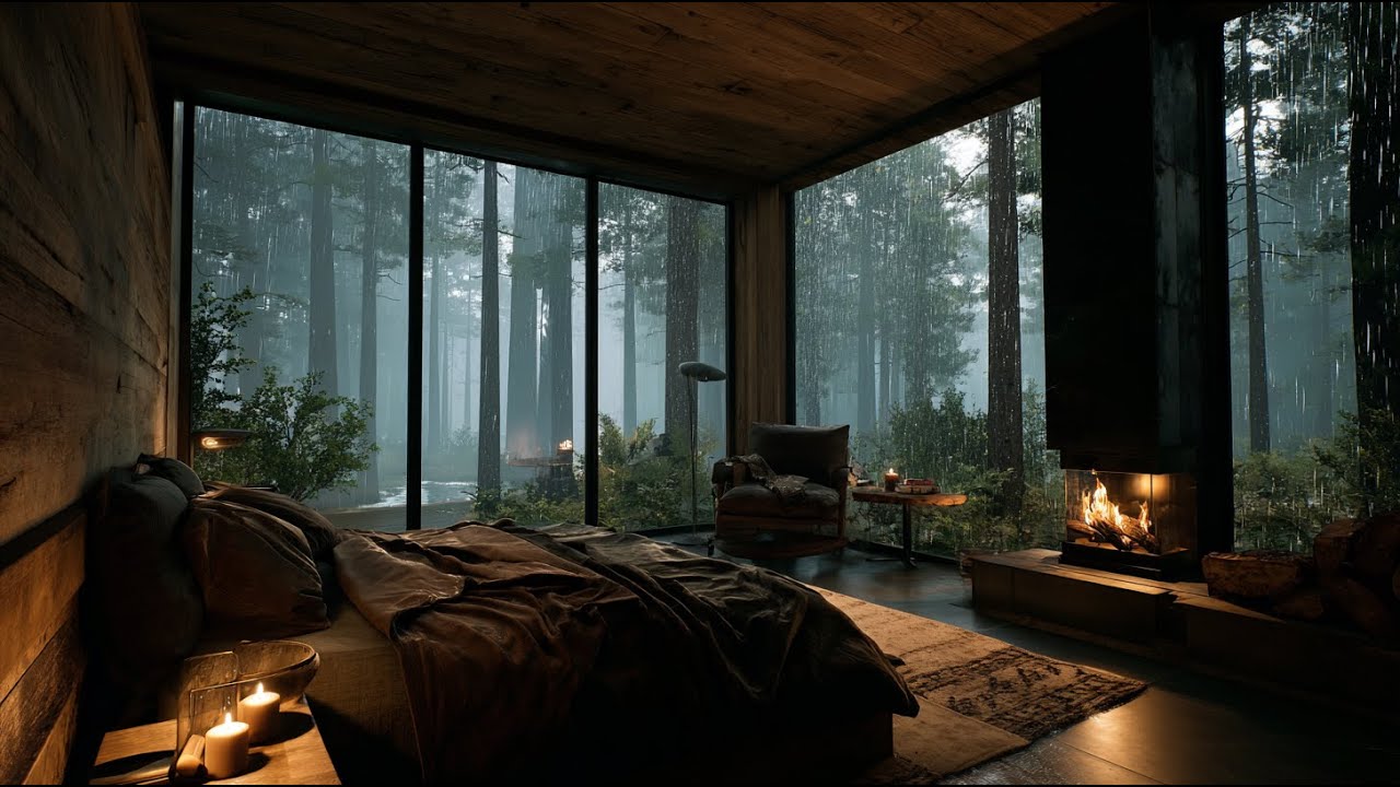 Cozy Fireplace Sounds with Soft Piano  2 Hours Peaceful Night for Sleep & Anxiety Relief