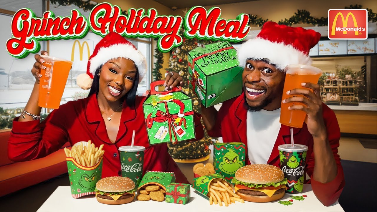 TRYING MCDONALD'S GRINCH MEAL WITH WHITNEY !!….WE OWED ‼️
