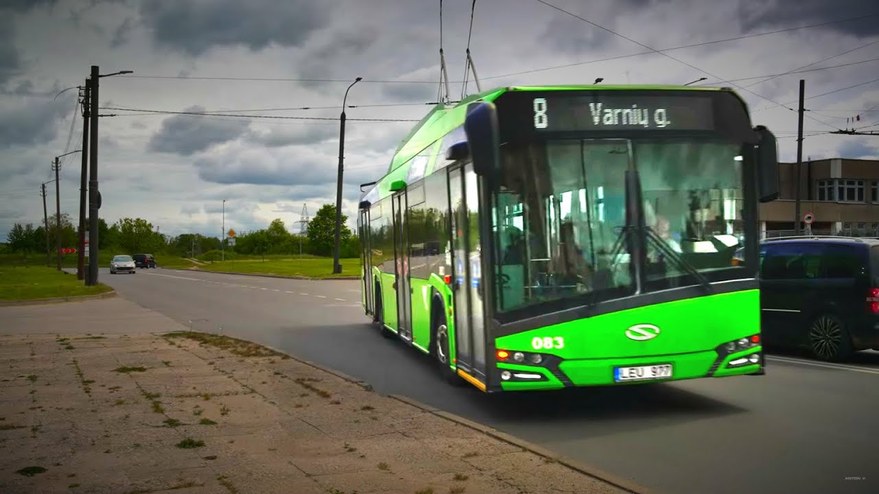 Lithuania, Kaunas, trolleybus 8 ride from Draugystės g. to Kauno kolegija
