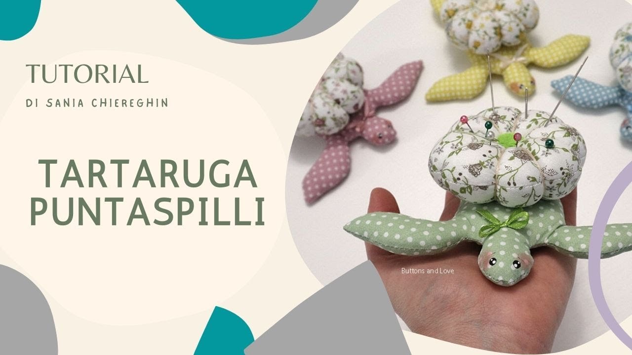 Puntaspilli fai da te in stoffa, tartaruga in tessuto, come riciclare degli scampoli di stoffa